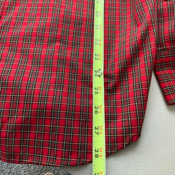 VTG Karen Scott XL Red Plaid Button-Up Shirt Christmas Embroidered Scottie Dogs - Picture 11 of 14